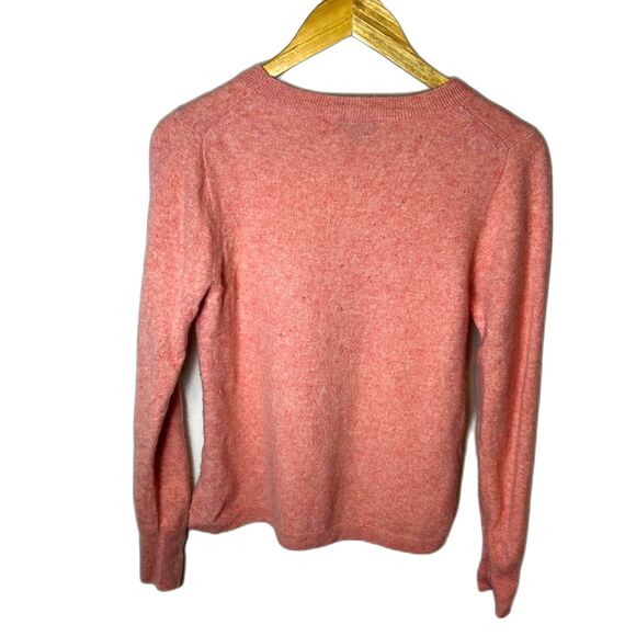 J. Crew Heathered Coral 100% Cashmere Classic-Fit Crewneck Sweater Size M - Picture 6 of 9